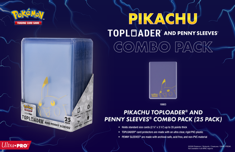 Ultra PRO &ndash; Pikachu TOPLOADER&reg; and PENNY SLEEVES&reg; Combo Pack for the Pok&eacute;mon Trading Card Game (25 PACK)