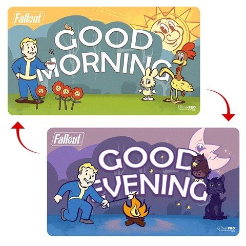 Ultra PRO &ndash; Fallout - Vault Boy - Good Morning/Good Evening Double-Sided Playmat for Tabletop Gaming