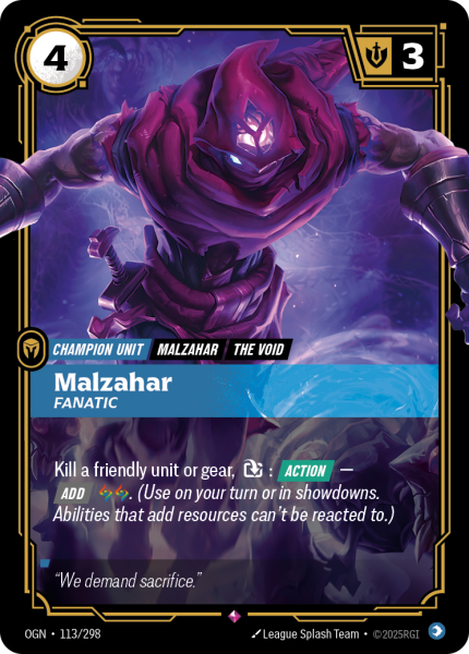 Malzahar, Fanatic OGN-113/298