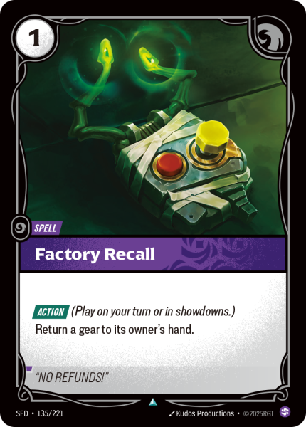 Factory Recall SFD-135/221