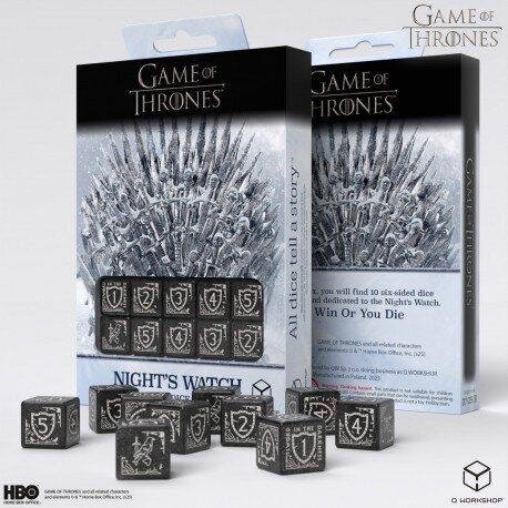 Game of Thrones. Nights Watch 10xD6 Dice Set.