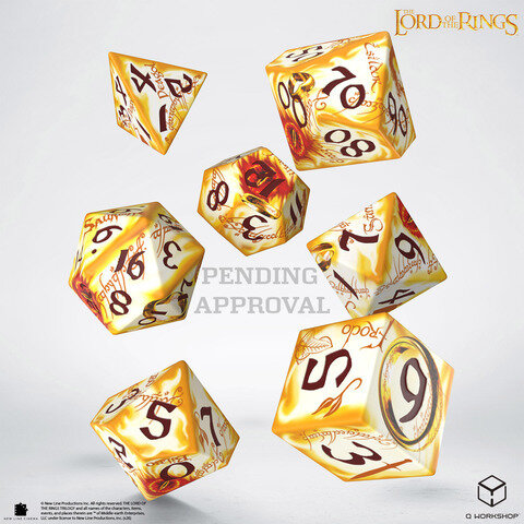 The Lord of the Rings: Ring-bearers &ndash; Full Art Dice Set - Whitefire Radiance
